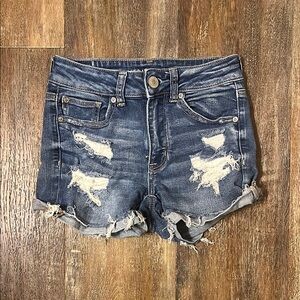 American Eagle Stretch Denim Distressed Shorts